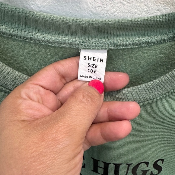 SHEIN Kids Green Graphic Sweatshirt – Size 10Y - Picture 3 of 4